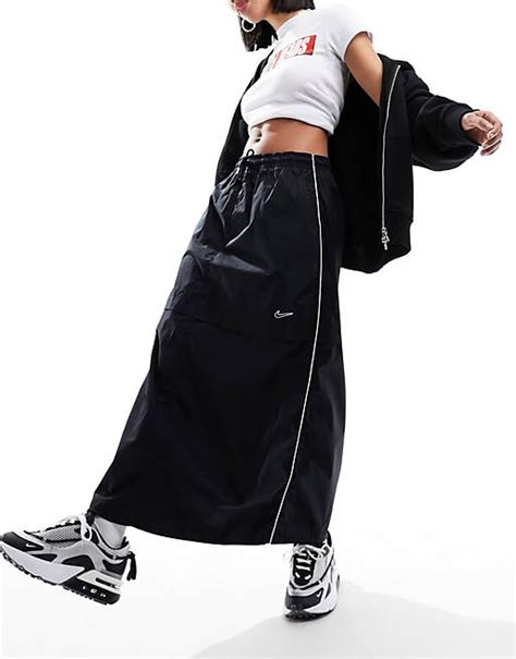 Nike Streetwear woven parachute skirt in black 